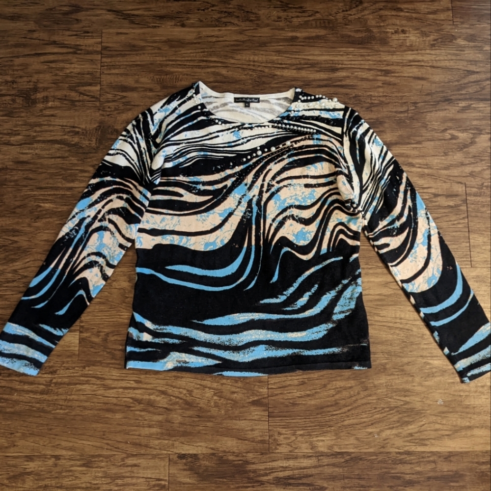 Pierri New York Beaded Sweater Top